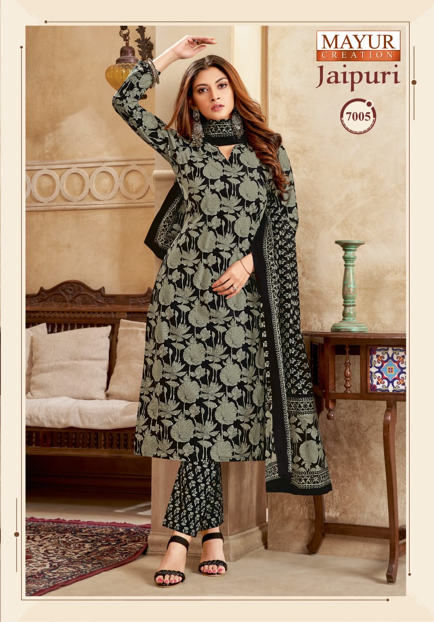 Jaipuri Vol 7 By Mayur Printed Cotton Kurti With Bottom Dupatta Wholesale Shop In Surat